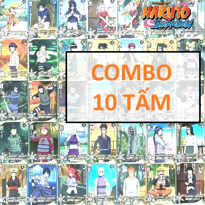 Combo 10 Thẻ Naruto chịnh Hạng KAYOU đẳng cấp R hiệu ứng hologram kam kết không trùng 2054 D2 2