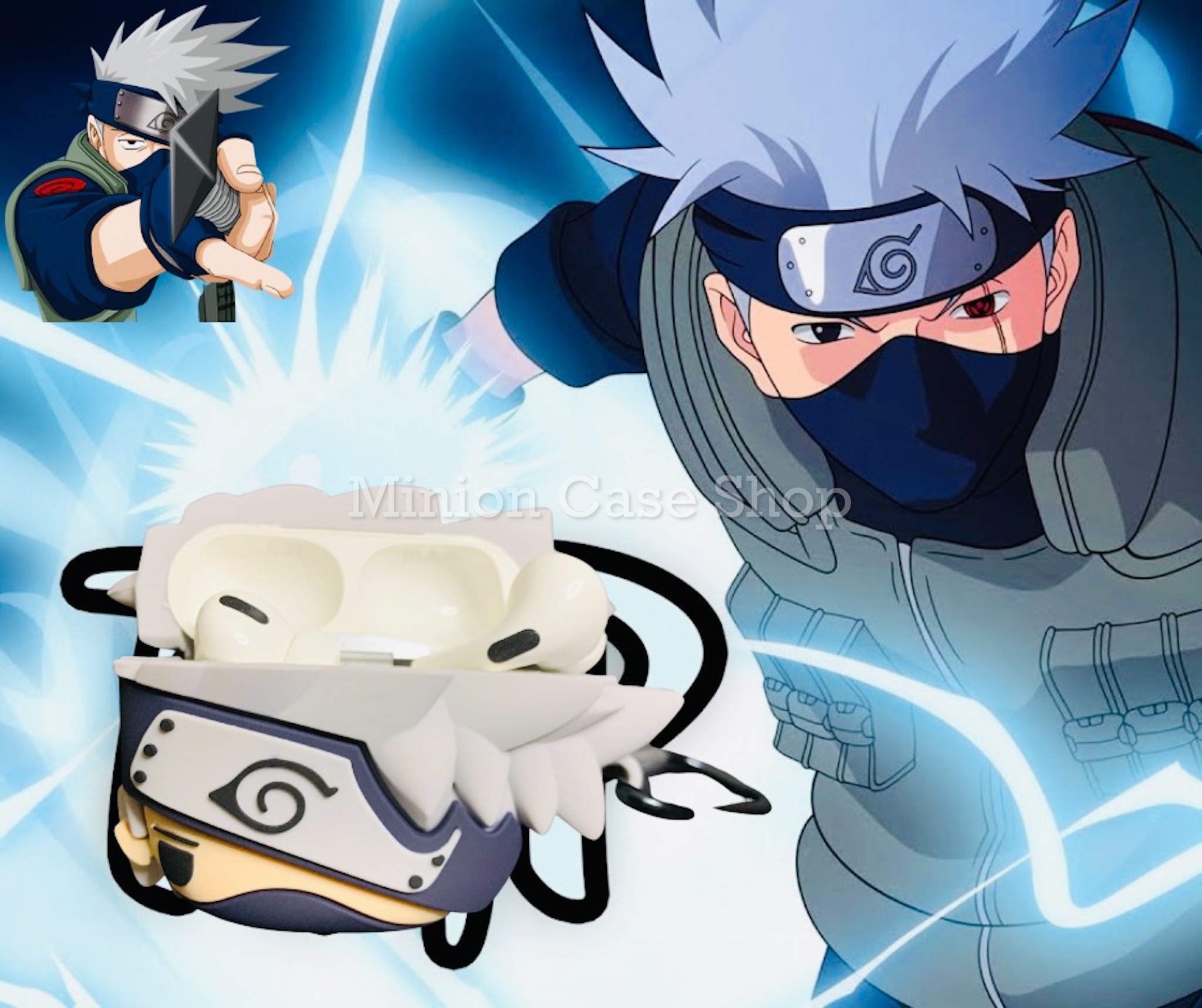 Case bảo vệ dành cho Airpods Pro/Pro 2 hình Kakashi naruto chất liệu silicon 3d cao cấp