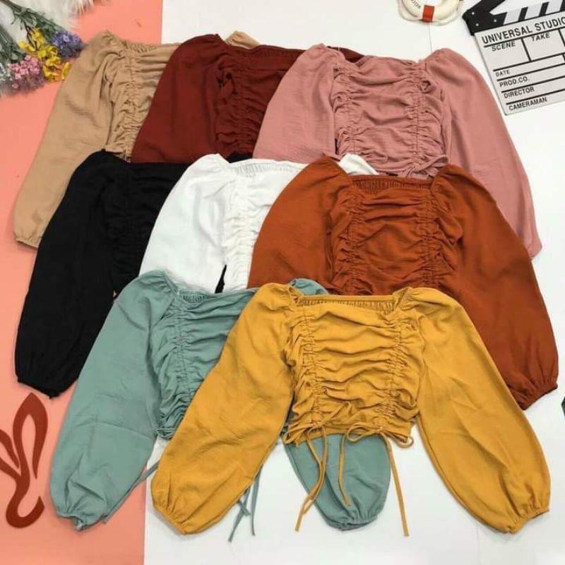 Áo kiểu dây rút tay bồng