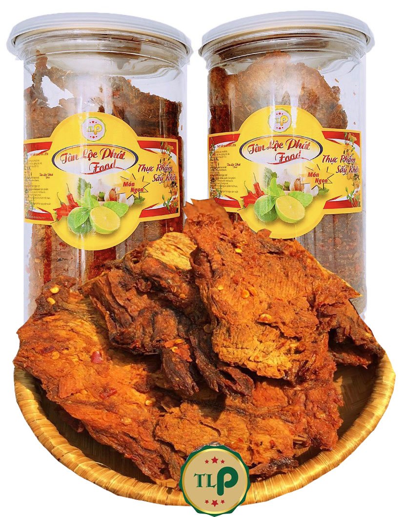 THỊT KHÔ BÒ DẠNG MIẾNG CAY NHẸ - MỖI HŨ 200G