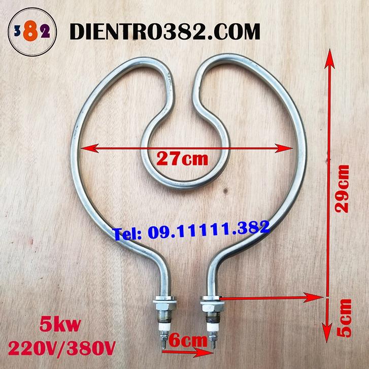 Điện trở vòng tròn tim, may so vòng tròn kép cho nồi bánh cuốn, nồi hấp và đun nước sôi chất liệu inox304