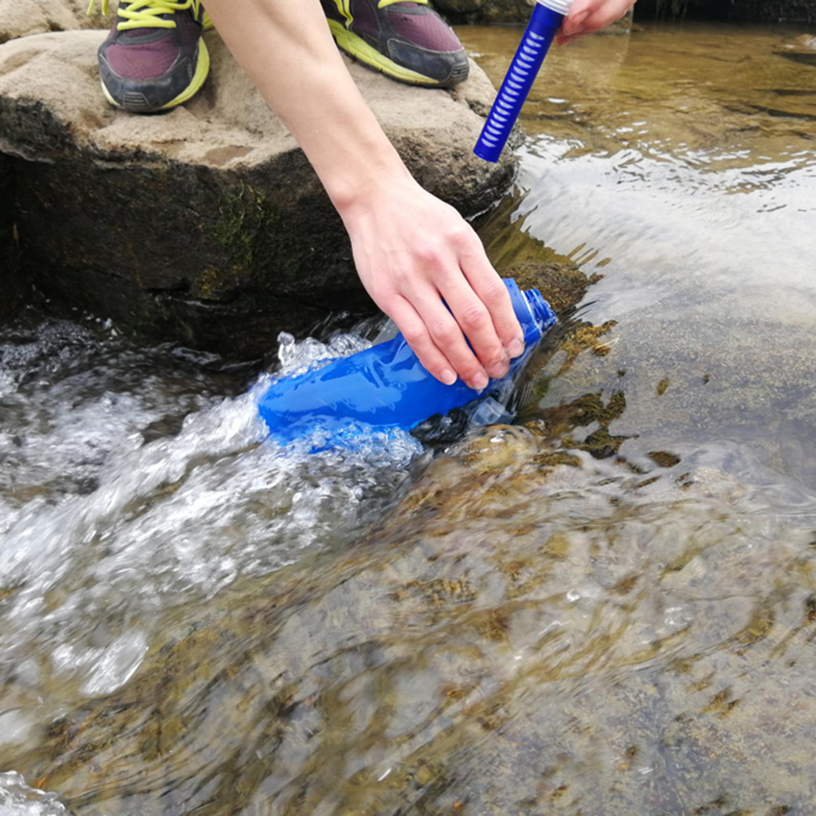 Collapsible Water Filter Canteens for Hiking, Water Bag/Bottle with Filter, Squeeze Water Through a Filter, Lightweight, BPA Free, Leak Proof