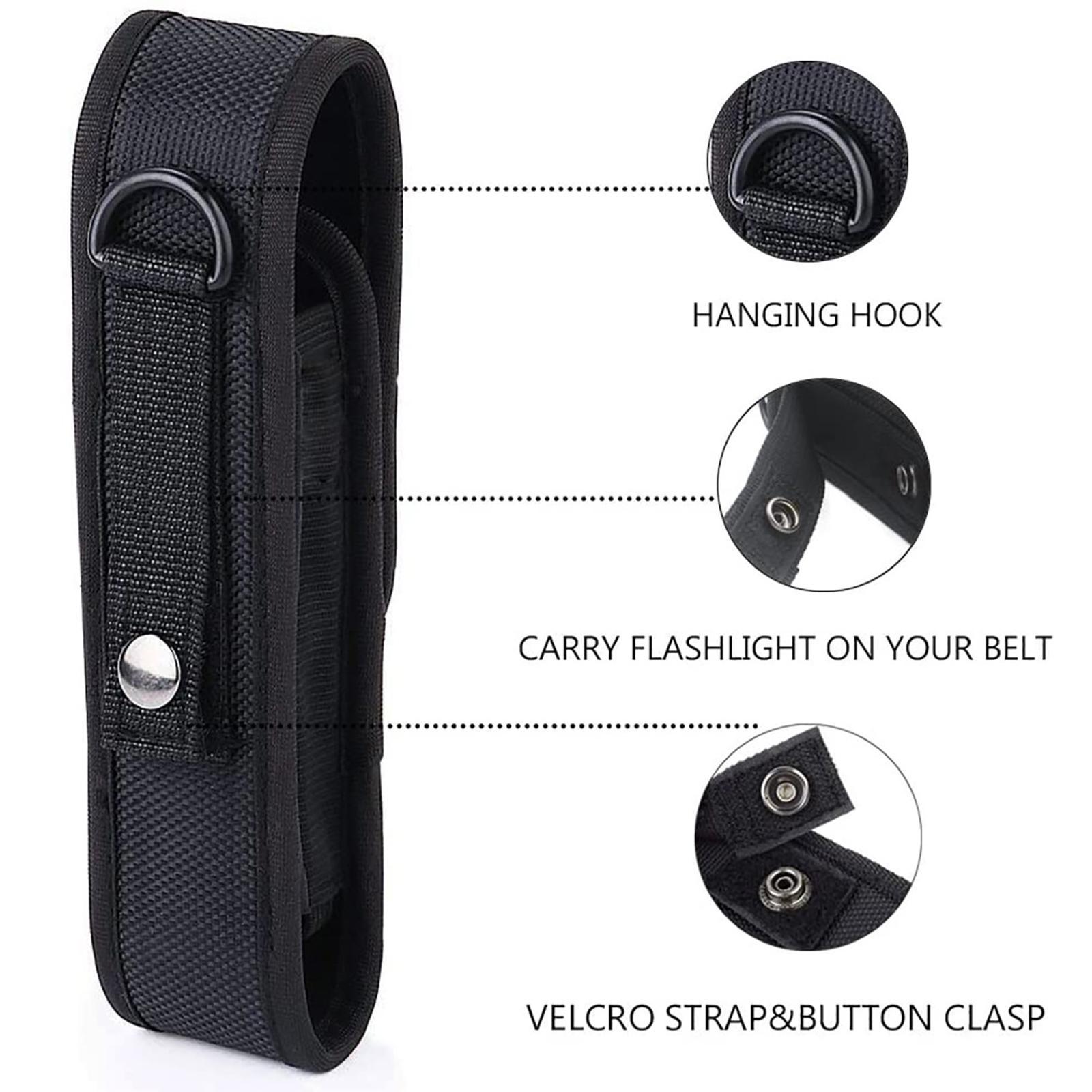 Portable Flashlight Adjustable Nylon Durable Flashlight Protect Case Flashlight Storage Bag for Hiking Walking Cycling Camping