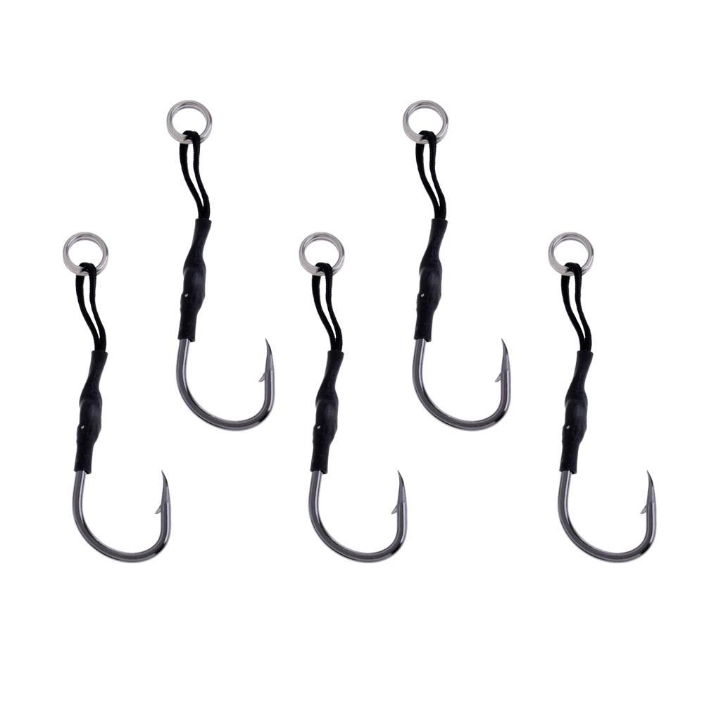 5pcs Assist Hook Jig Fishing Hook Lead Fish Hooks Multi-size