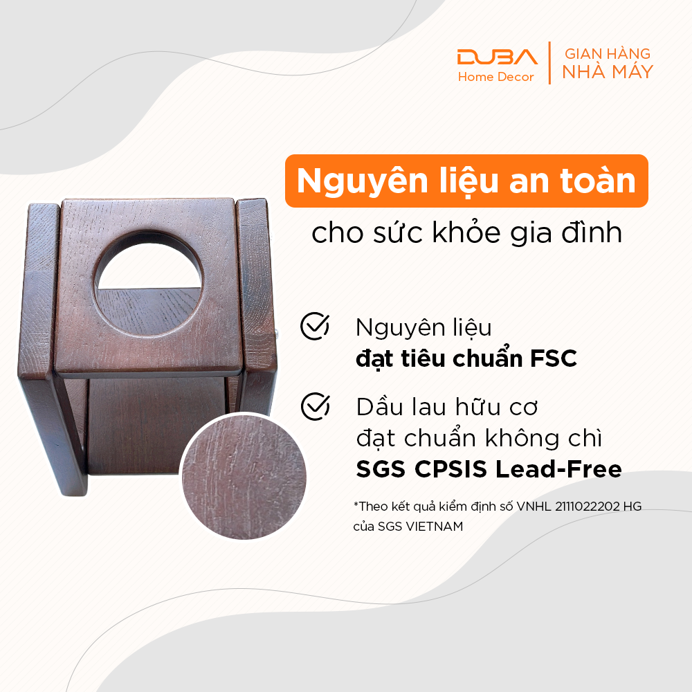 Đế chữ C máy Staresso gỗ chuẩn xuất khẩu Châu Âu - Hàng chính hãng DUBA