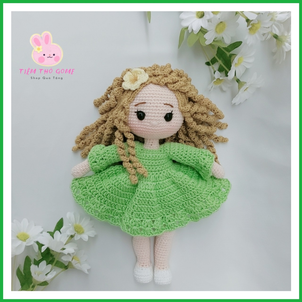 Búp bê nhồi bông, búp bê len móc handmade, búp bê Rosaline 21, quà cho bé