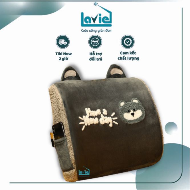 Gối Tựa Lưng Ghế Văn Phòng/Ghế Ô Tô Ruột Gối Bằng Cao Su Non Dáng Hoạt Hình Dễ Thương