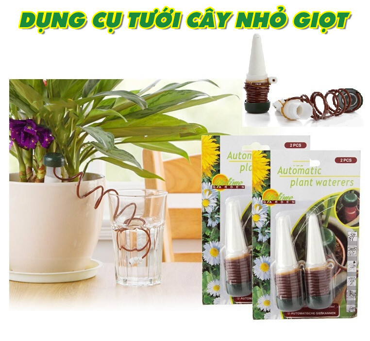 Dụng Cụ Tưới Cây Nhỏ Giọt Tự Động Cho Hoa, Cây Cảnh Để Bàn (1 vỉ 2 chiếc)