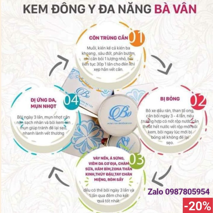 Kem bôi đông y Đa năng bà Vân, khắc phục tất cả các vấn đề về Bệnh ngoài da