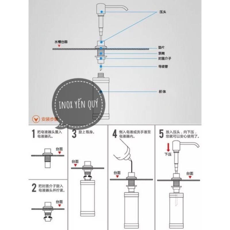 bình xịt xà phòng gắn chậu rửa