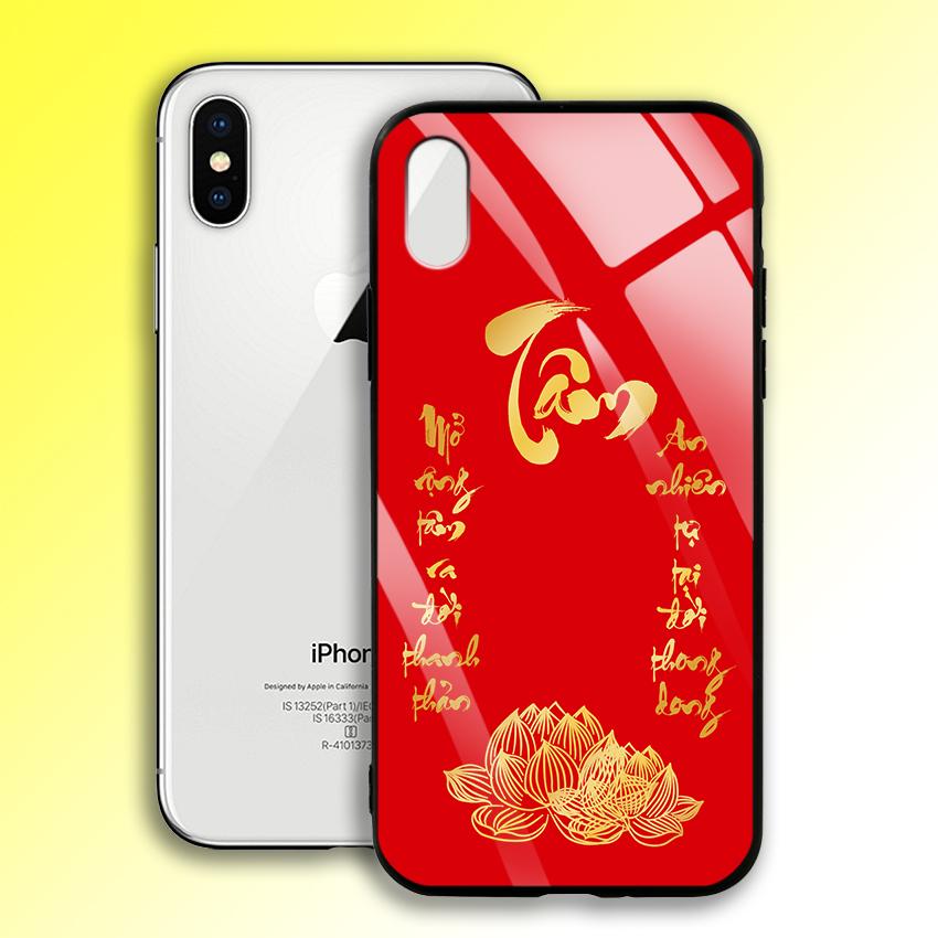 Ốp Lưng Họa Tiết Màu Vàng Ánh Kim cho điện thoại Iphone X / XS - 03005 7999 TAM05 - Tâm thư pháp - Hàng Chính Hãng