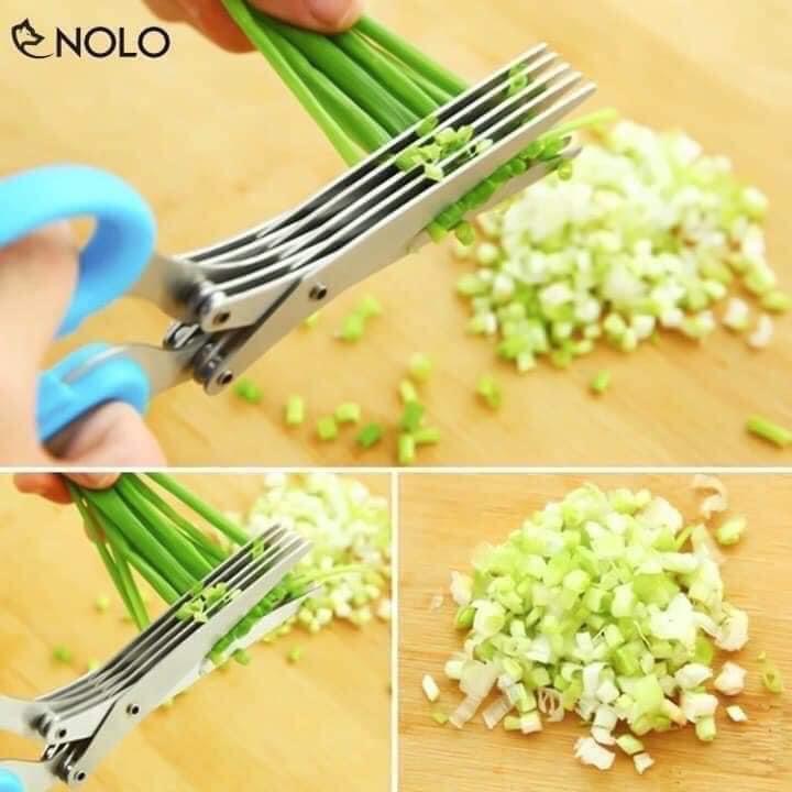 Kéo cắt hành 5 lưỡi dành cho các loại rau thơm, ớt, hành lá...