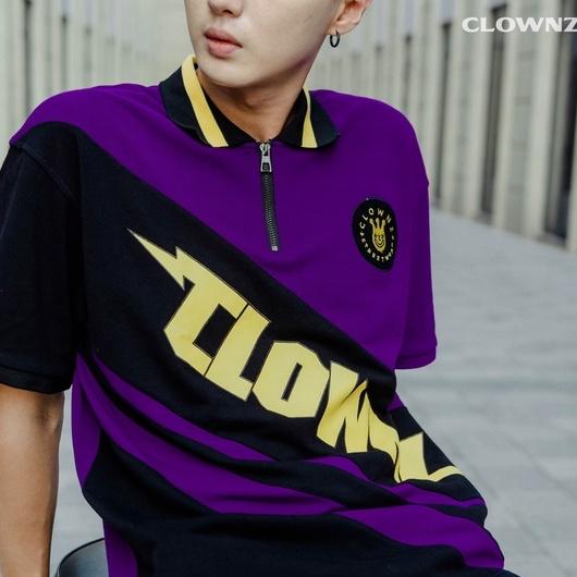 Áo thun polo Diagonal cổ bẻ unisex tay lỡ, cotton, nam nữ form rộng