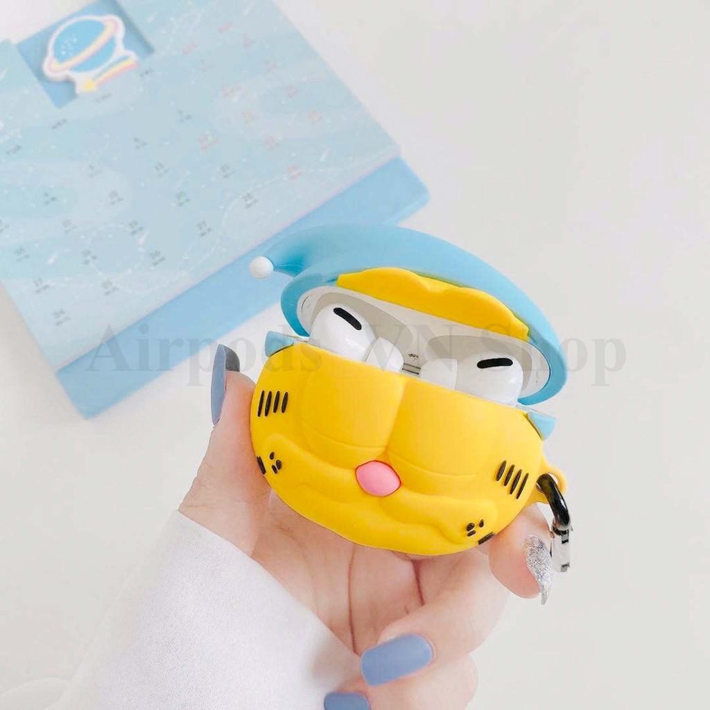 Bao Case Ốp dành cho airpod 1/2, Airpods Pro mèo Garfield siêu cool silicon cao cấp