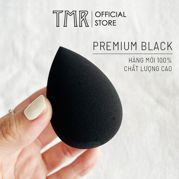 Bông Mút Tán Nền Đa Năng TMR Makeup, Premium Black 3 Loại Giọt Nước_Hồ Lô_Oval Vát_Màu Đen Cao Cấp