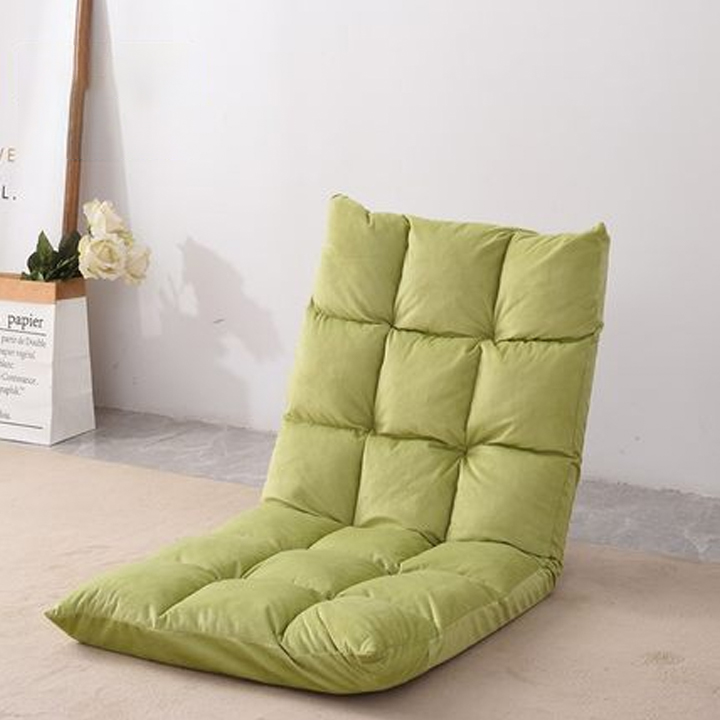 Đệm Ngồi Bệt Thư Giãn, Sofa Lười, Tựa Lưng Thông Minh Có Thể Gập Mở Gấp Gọn, Kèm Gối Rời Đỡ Lưng - Giao Màu Ngẫu Nhiên