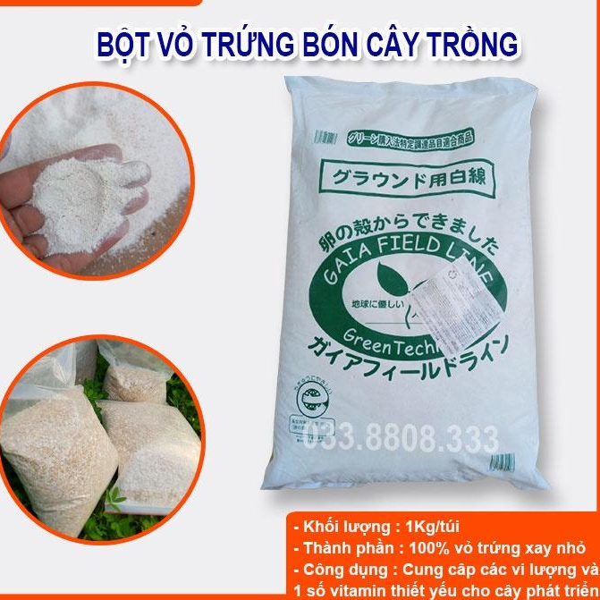 Bột Vỏ Trứng Gà Nhật Bản 1Kg giúp cây phát triển tốt, ngăn rụng hoa quả