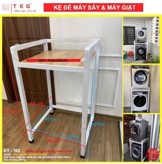 KỆ MÁY SẤY MÁY GIẶT - THÉP SƠN TĨNH ĐIỆN