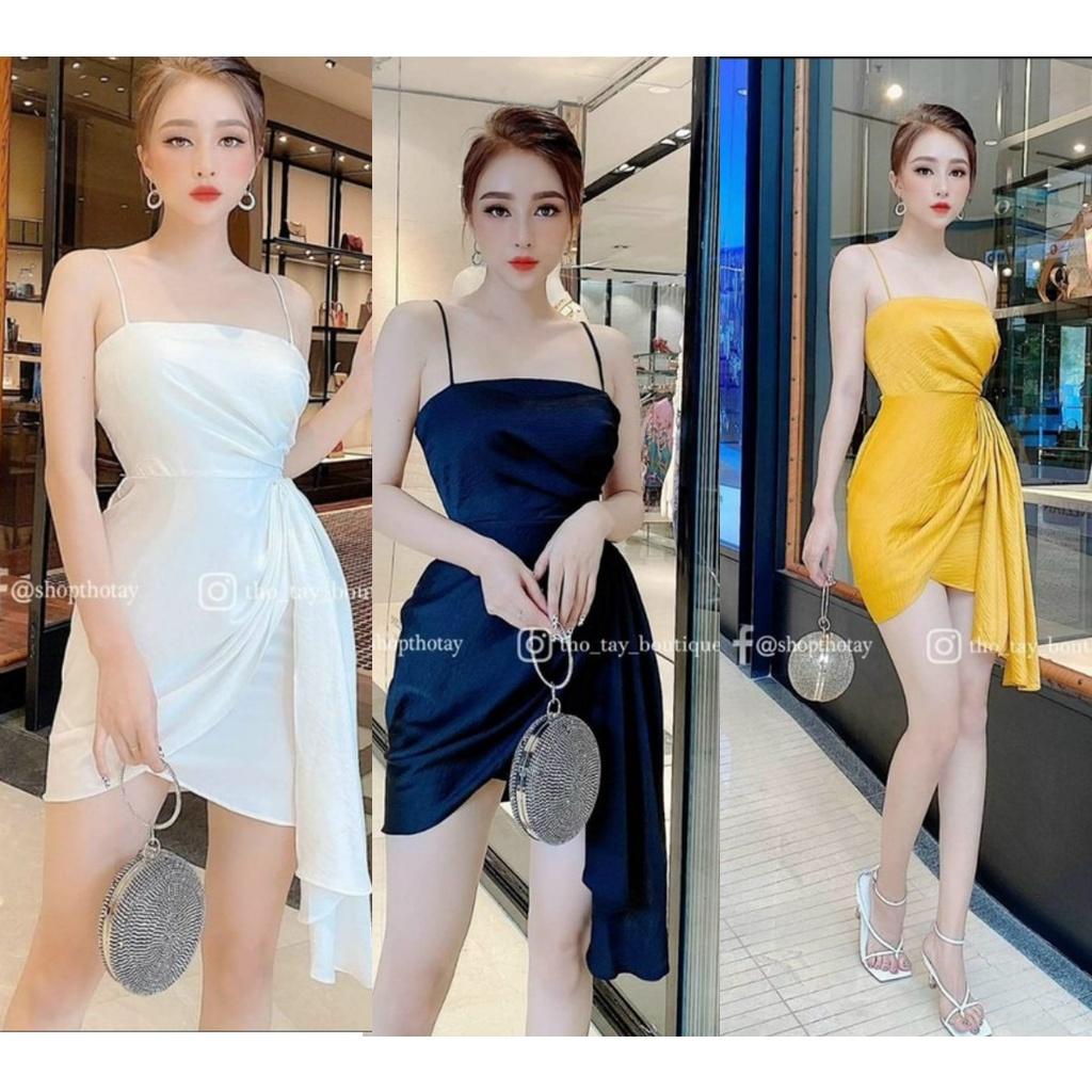 Đầm 2 dây dự tiệc thiết kế xếp ly bèo eo body sexy sang chảnh cho nàng dạo phố Thời Trang váy nữ MINH PHÚC