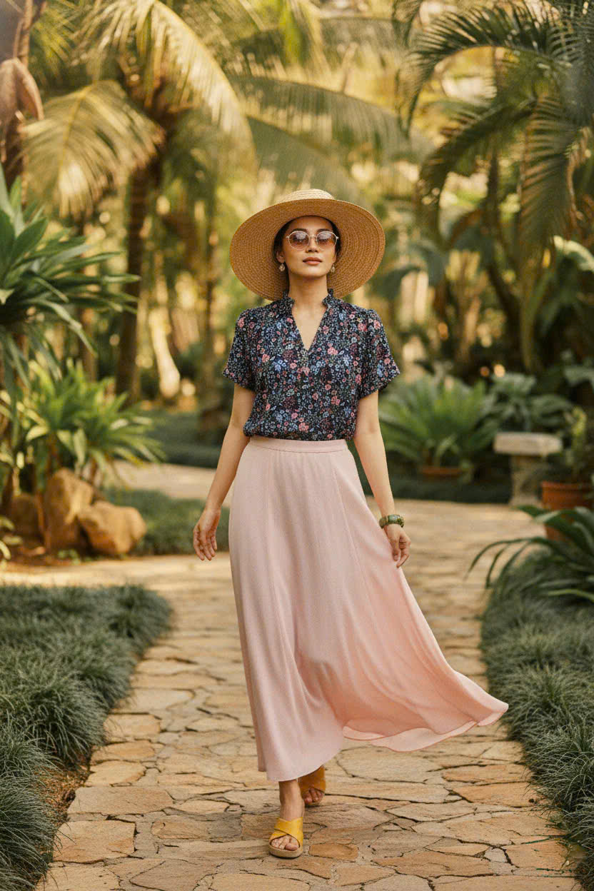 Áo Tay Phồng Điểm Ngọc, Áo Tay Phồng Cổ Lọ Thấp Chiffon Voan Hoa thời trang thiết kế Hity Top231