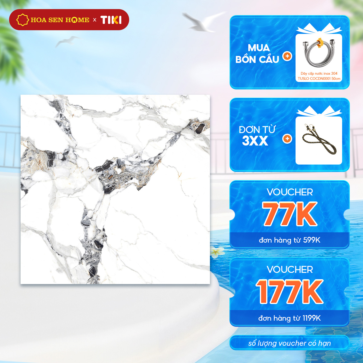 Gạch men lát nền LUSTRA INDAL1201200011 loại gạch granite vân đá tự nhiên độ dày 9.4mm, gạch 1 face, kích thước 1200mmx1200mm, thùng 2 viên - Hàng chính hãng