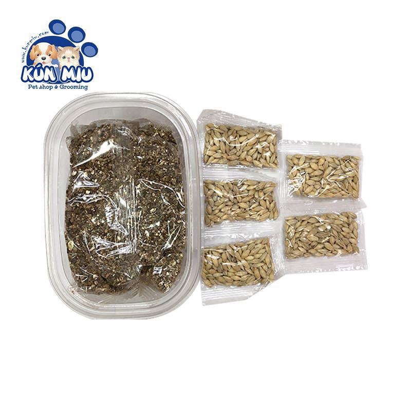 Set hộp hạt giống cỏ trồng và đất cho mèo - Set hạt giống cỏ Ngáo Và Gâu Đần