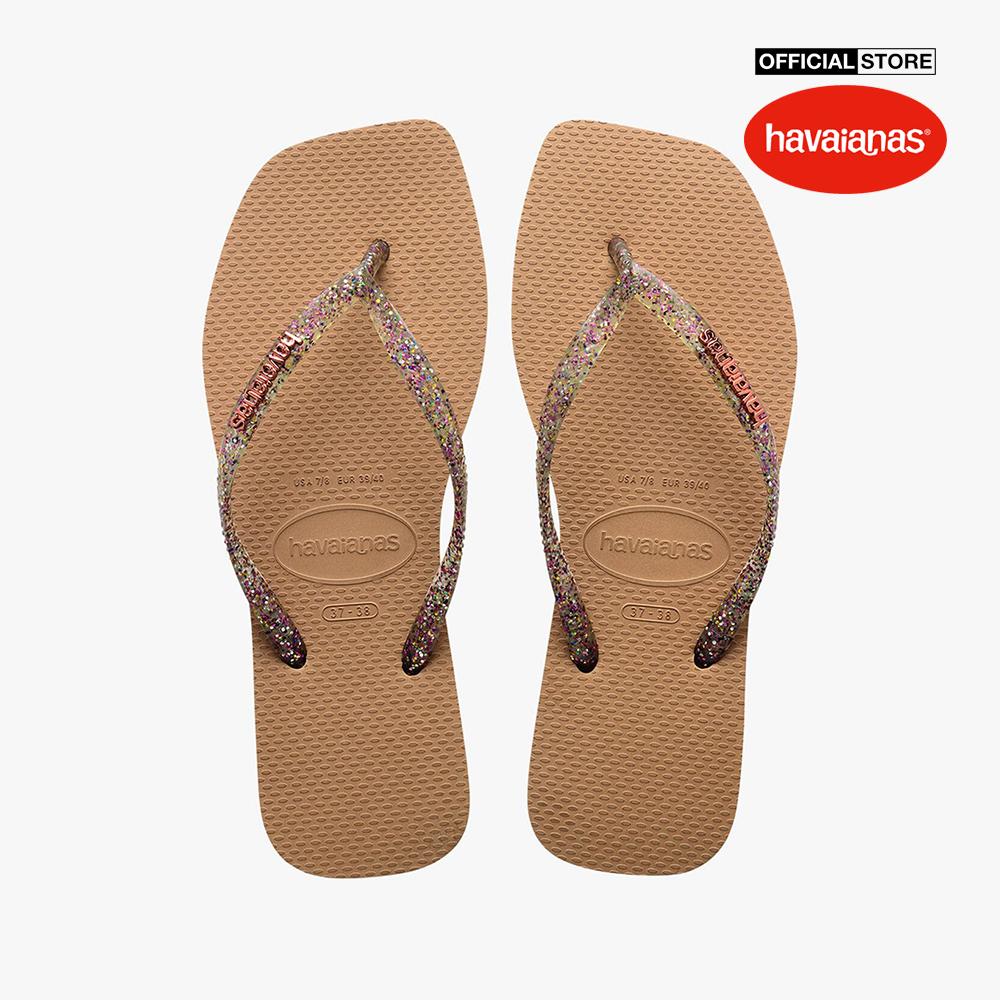 HAVAIANAS - Dép kẹp nữ Slim Square Logo Metallic 4148257