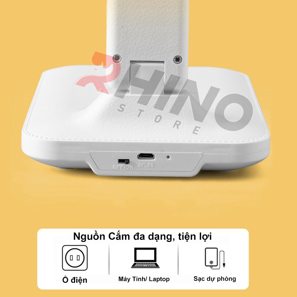 Đèn học LED bảo vệ mắt chống cận cảm ứng Rhino L201, tích điện đa năng làm việc, để bàn học