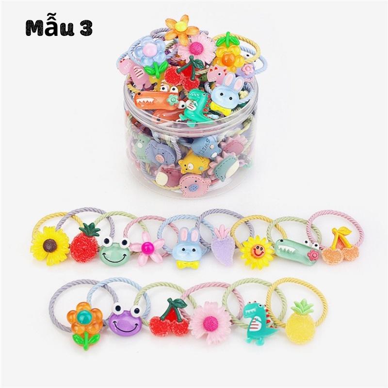 Hộp 30 Dây Buộc Tóc Bé Gái Nhiều Hình Kute Mixi Kids PKT0022B