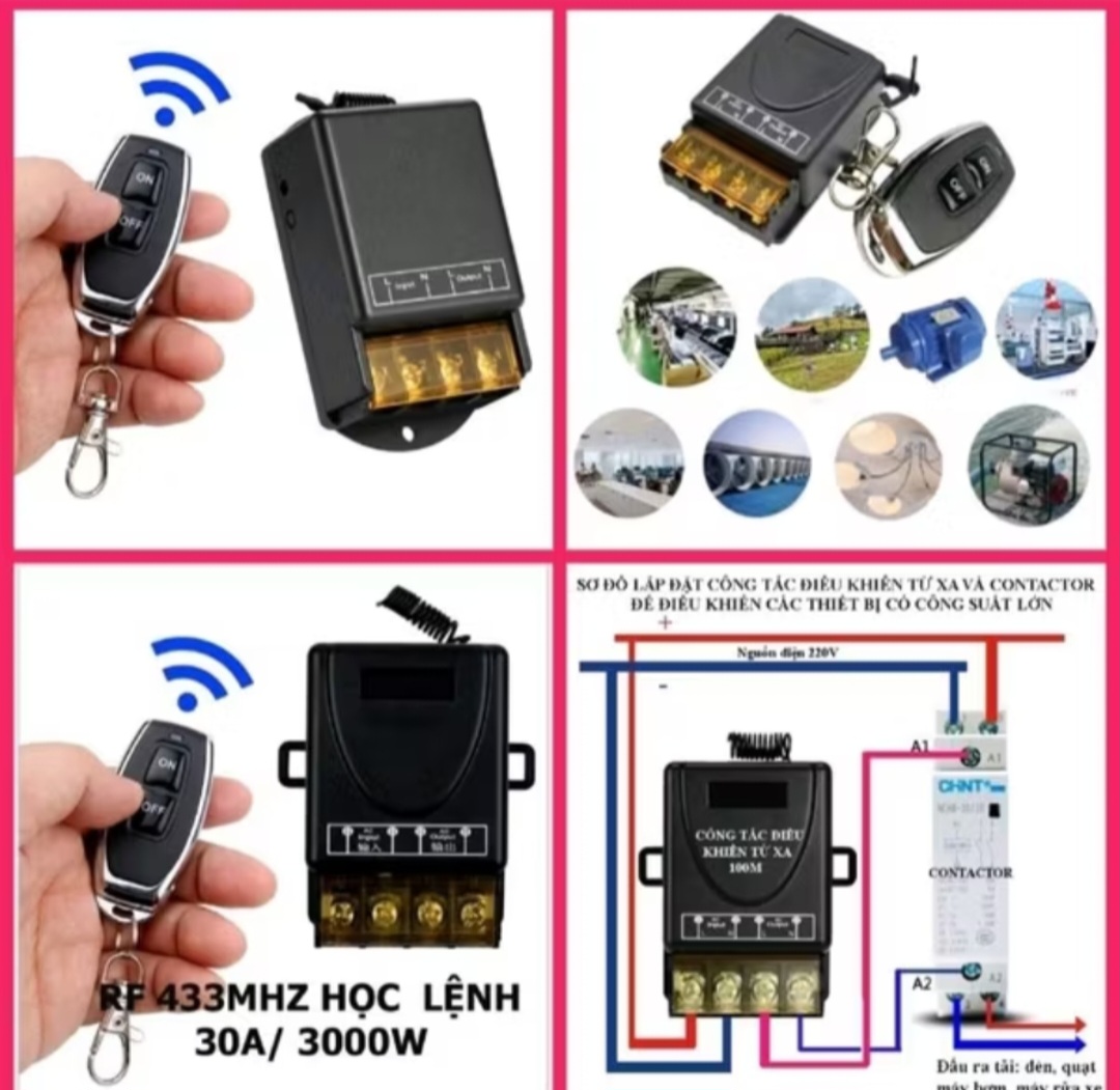 1 BỘ ĐIỀU KHIỂN BẬT TẮT ĐIỆN TỪ XA MÁY BƠM BÓNG ĐÈN CÁC THIẾT BỊ ĐIỆN GIA ĐÌNH THÔNG MINH