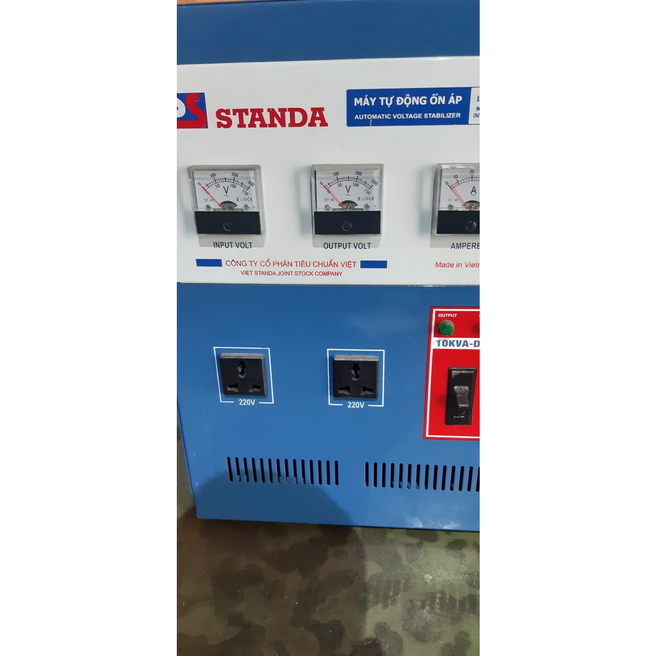 ỔN ÁP STANDA 10KW GIẢI 90-250V THM CÓ 3 ĐỒNG HỒ
