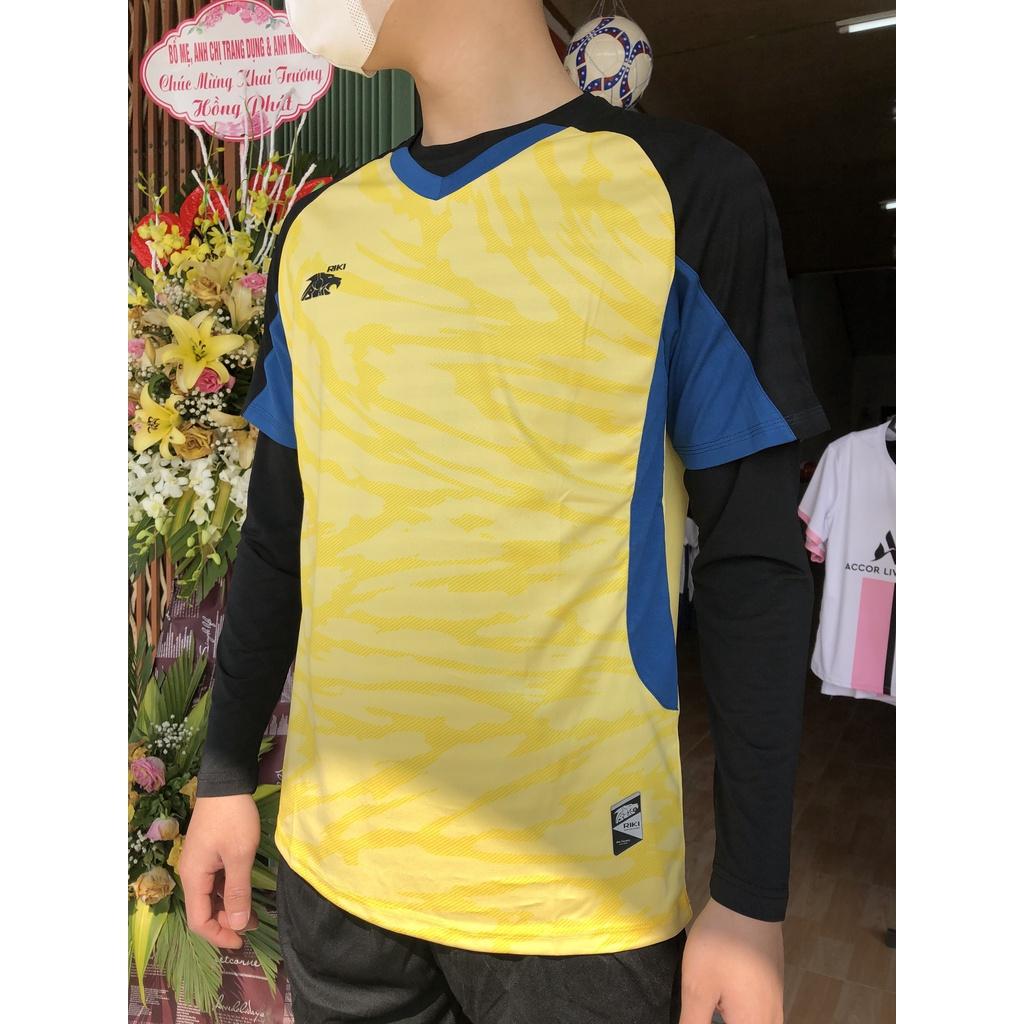 Bộ đồ thể thao đá bóng ngoài trời chất vải gai lạnh cao cấp mẫu áo  Riki Freedom Vàng 2022