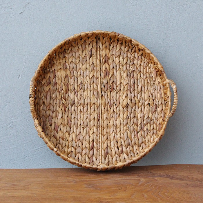 Lubihandicraft - Khay tròn đựng bánh kẹo, trái cây, nến thơm đan lục bình - đa năng