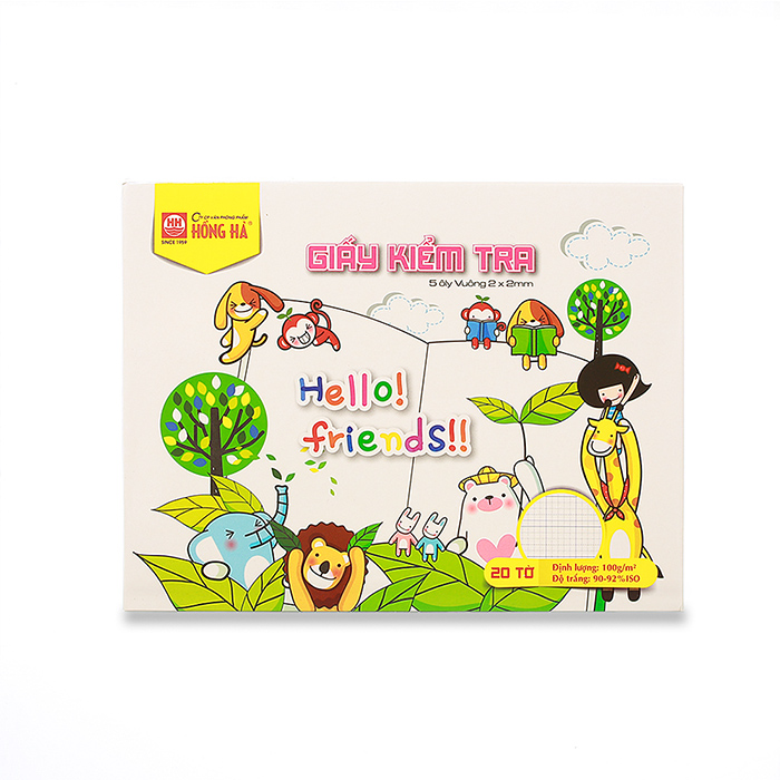 Giấy kiểm tra 5 ô ly Hello Friend 4935 (5 tập)