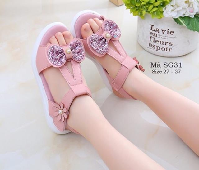 SANDAL BÉ GÁI 3 - 12 TUỔI KIỂU DÁNG HÀN QUỐC SG31 Kèm ảnh thực tế