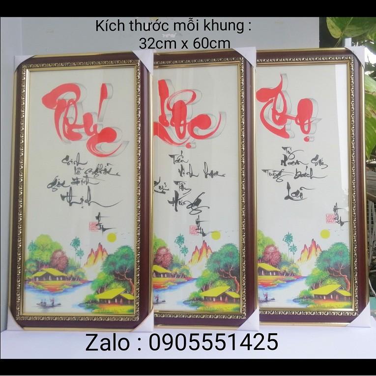 Bộ tranh thư pháp PHÚC LỘC THỌ. Quà tặng mừng tân gia, khai trương. Quà tặng ông bà, cha mẹ...