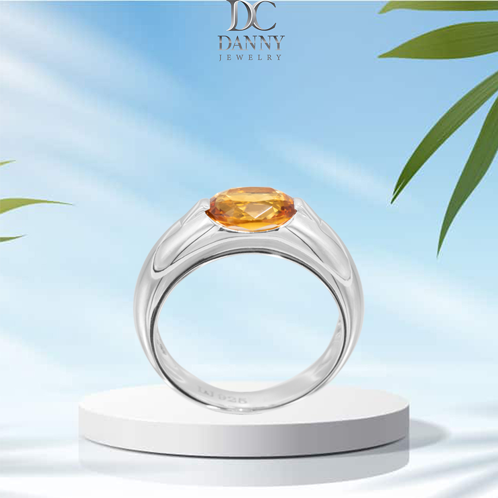 Nhẫn Nữ Danny Jewelry Bạc 925 Đá Chủ Citrine Xi Rhodium KI2GH001