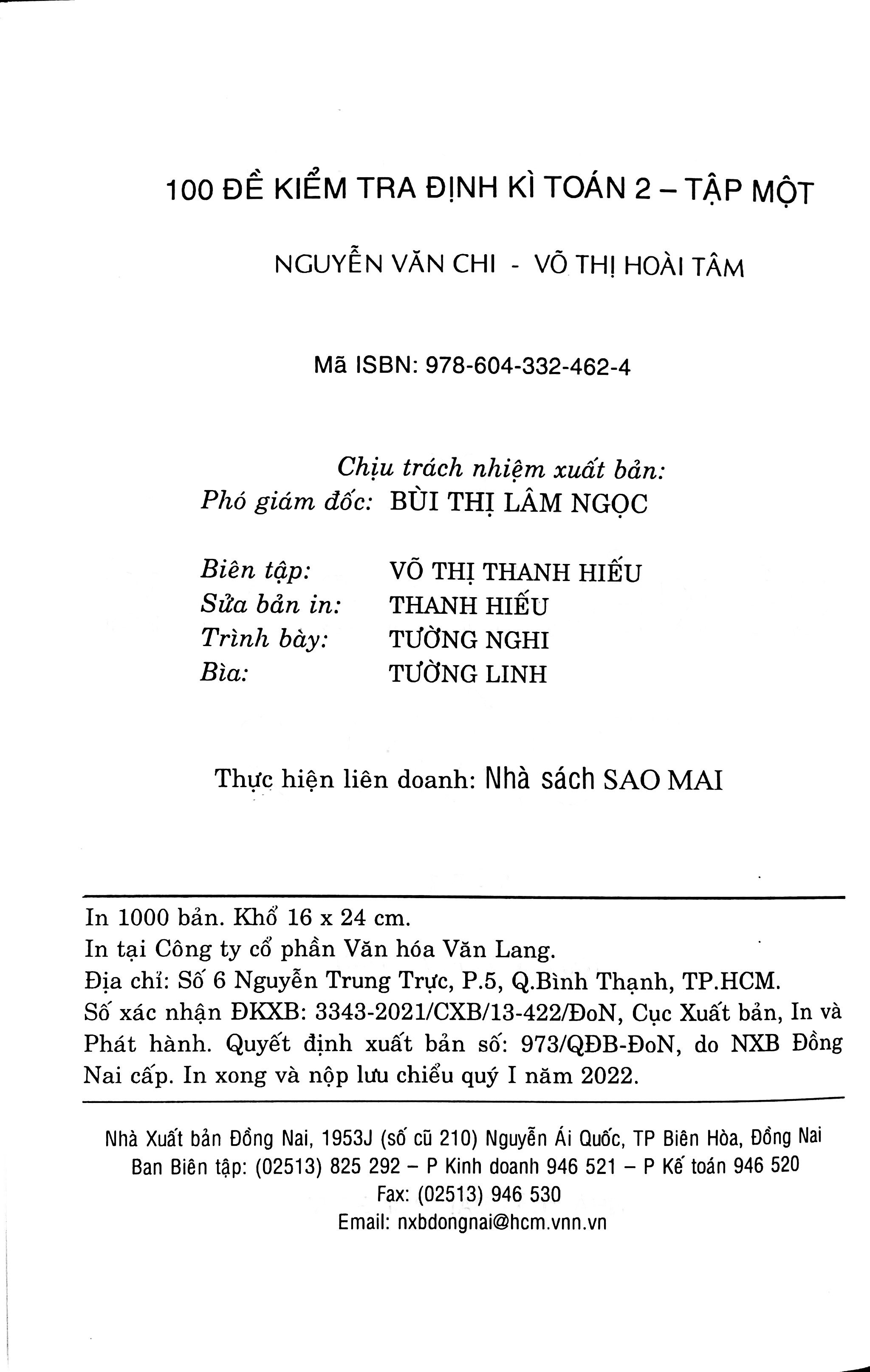 100 Đề Kiểm Tra Định Kì Toán Lớp 2 - Tập 1