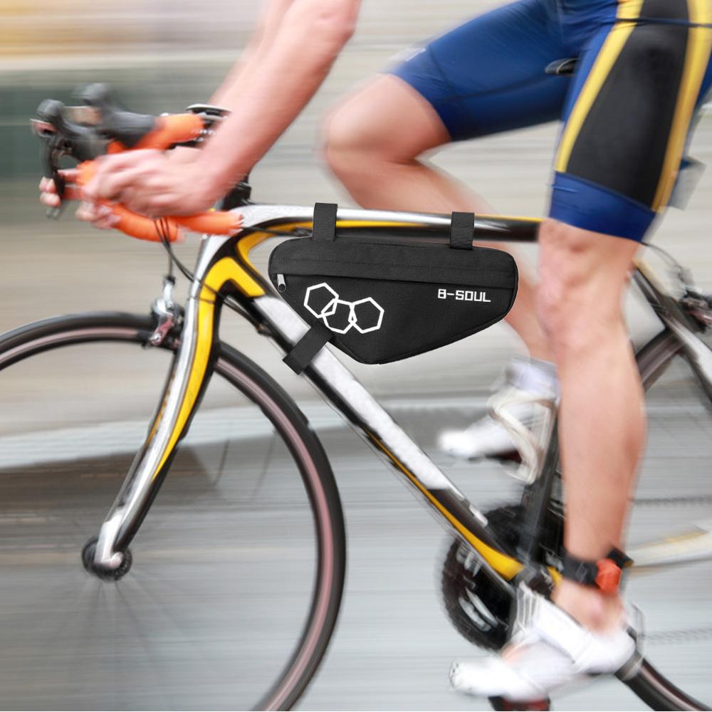Túi tam giác gắn khung xe đạp B-SOUL bằng vải oxford chất lượng cao, nhẹ và chống rách