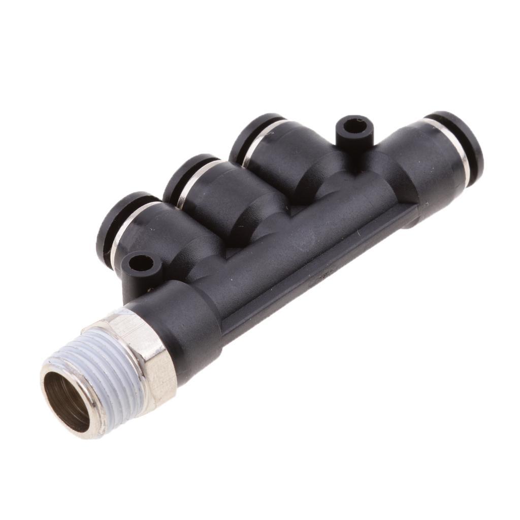 2 Pieces Universal Air Water Hose Tube 5 Way Push In Pneumatic Fittings 6mm 8mm 10mm