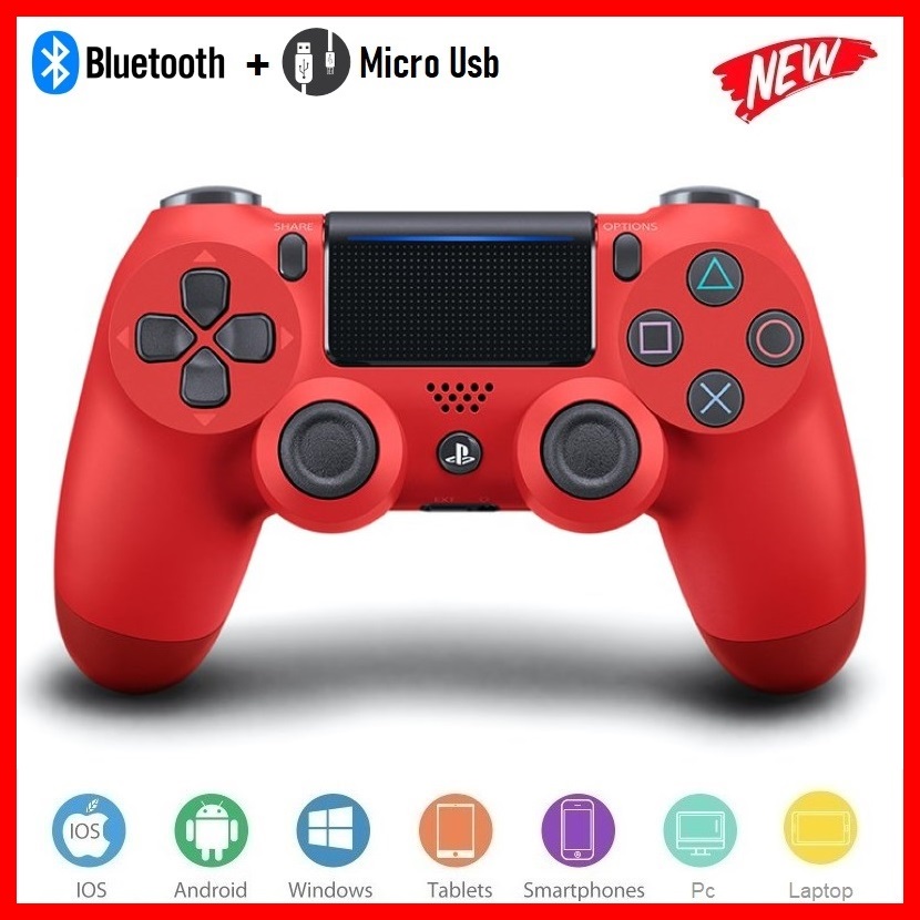 Gamepad Không dây Bluetooth PlayStation Red cho máy tính - điện thoại - máy game Console