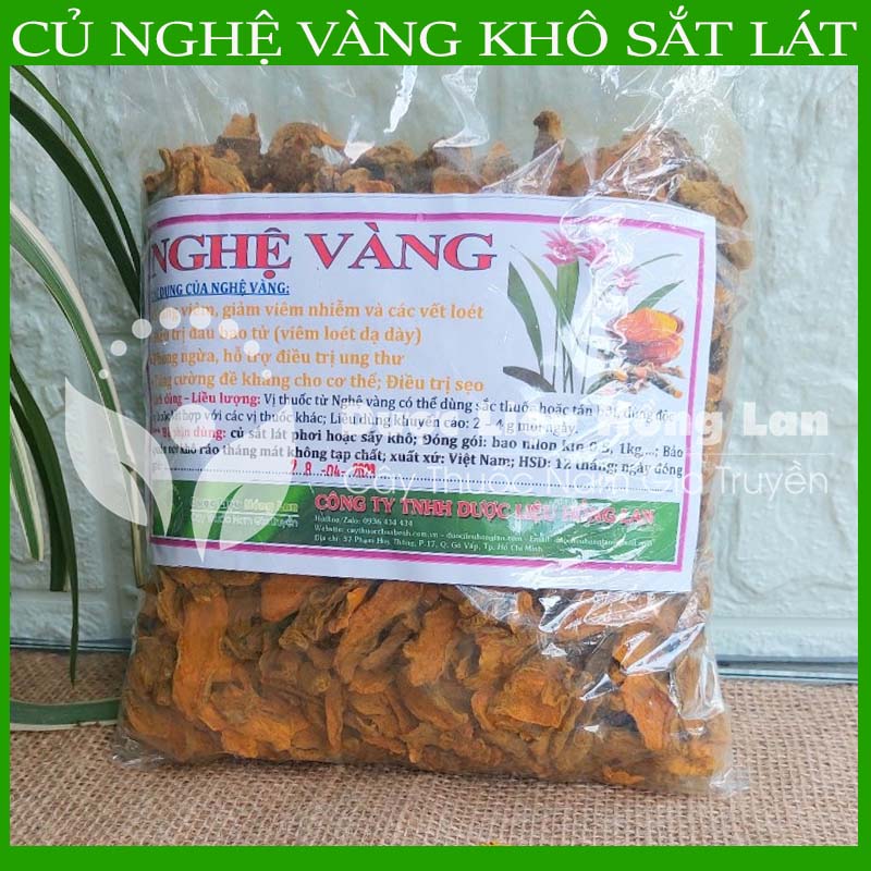 Củ Nghệ Vàng khô sắt lát gói 1kg