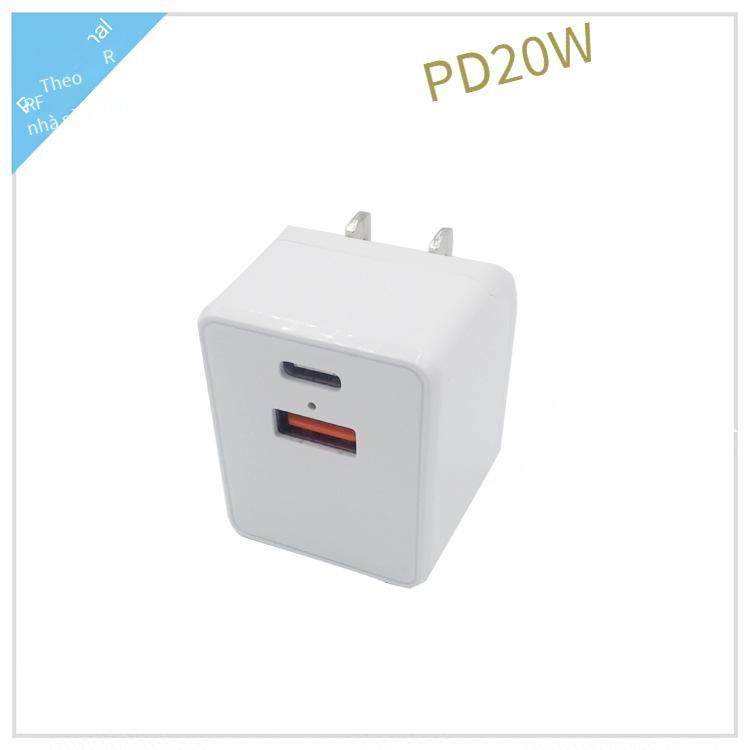 Bộ sạc nhanh PD20W kiểu mới nhất TYPE-C sạc trực tiếp gấp tiêu chuẩn Mỹ Bộ sạc du lịch USB đầu sạc nhanh tiêu chuẩn Mỹ