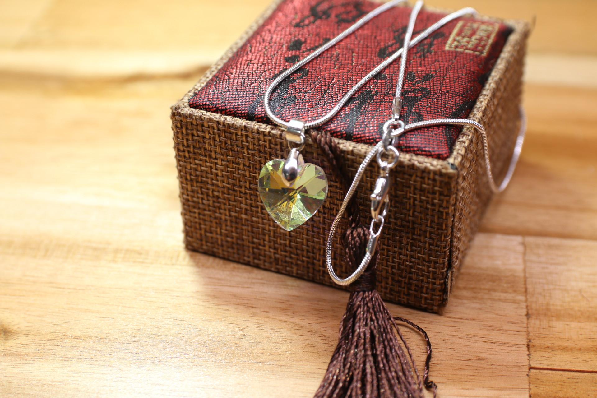 Dây chuyền bạc kết hợp  pha lê hình trái tim