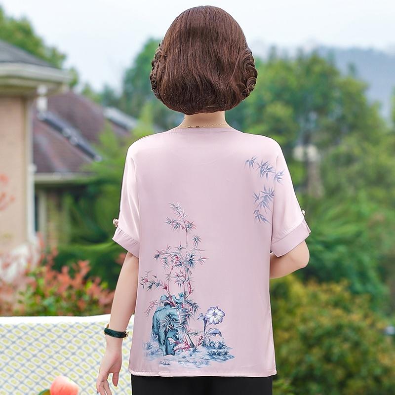 Áo sơ mi lụa trung niên nữ cho bà cho mẹ- áo kiểu nữ sang trọng