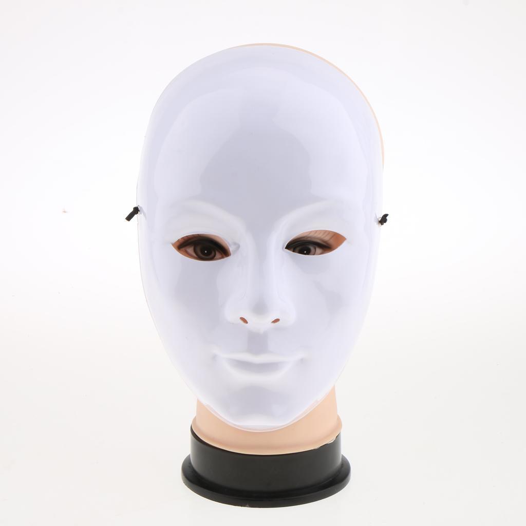 Pack of 2pcs Novelty Fun Unpainted Blank Mask White Full Face Mask Masquerade Drama Costume Masks DIY Accessories