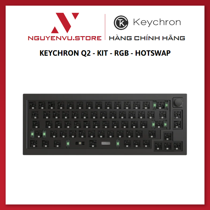 Kit Bàn phím cơ Keychron V2 Knob RGB Hotswap - Hàng Chính Hãng