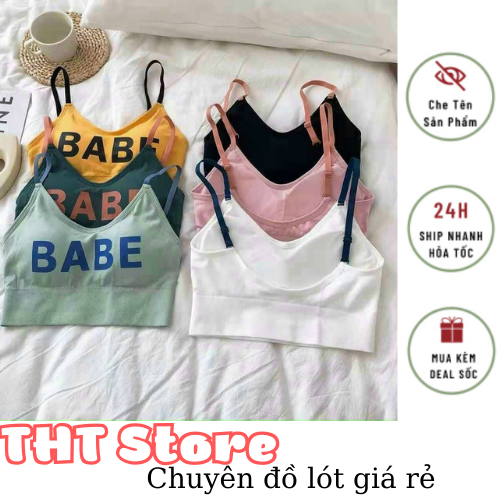 Áo Bra Cotton BaBe Vanvene Free Size 40-55kg Đệm Rời Thuận Tiện, che tên sản phẩm