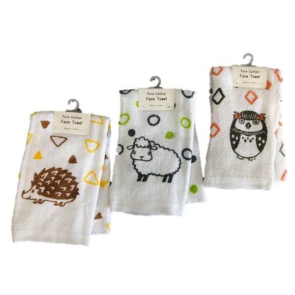 Khăn mặt cotton 2 lớp mẫu động vật, hình hoa quả