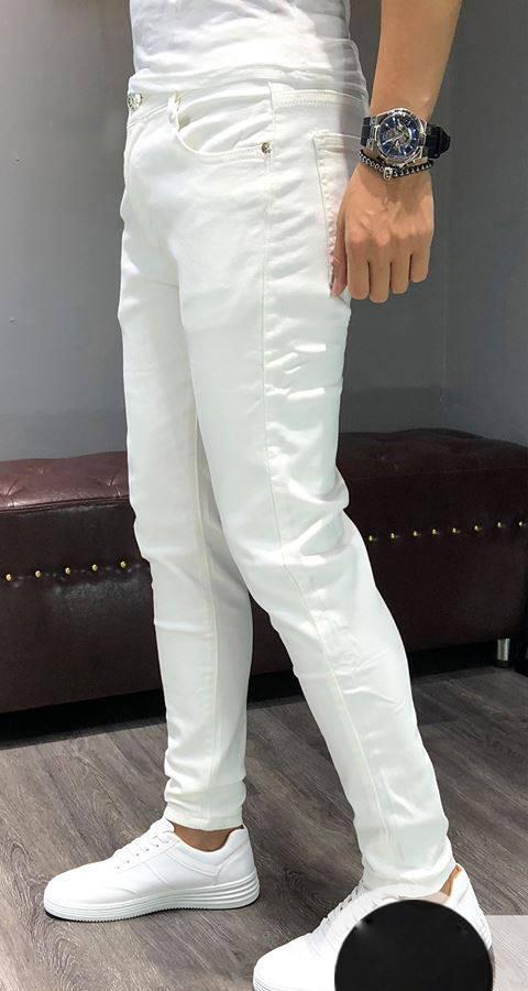 Quần Bò Nam Trắng Dáng Ôm JEANTRANG02